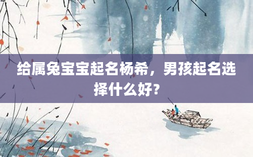 给属兔宝宝起名杨希，男孩起名选择什么好？