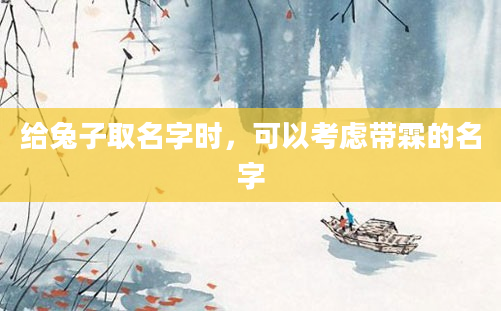 给兔子取名字时，可以考虑带霖的名字