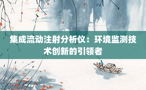 集成流动注射分析仪：环境监测技术创新的引领者