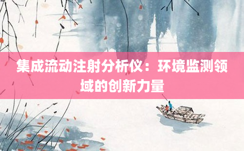 集成流动注射分析仪：环境监测领域的创新力量