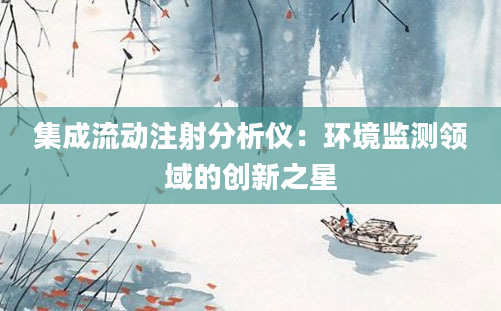 集成流动注射分析仪：环境监测领域的创新之星