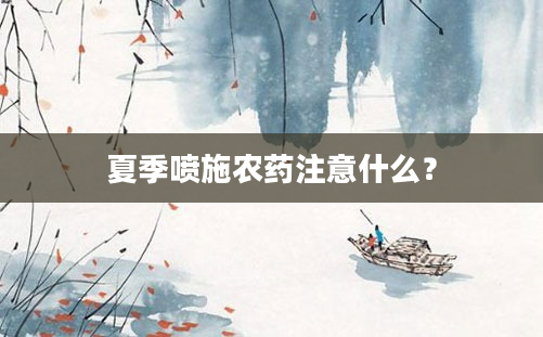 夏季喷施农药注意什么？