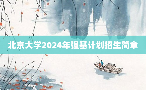 北京大学2024年强基计划招生简章