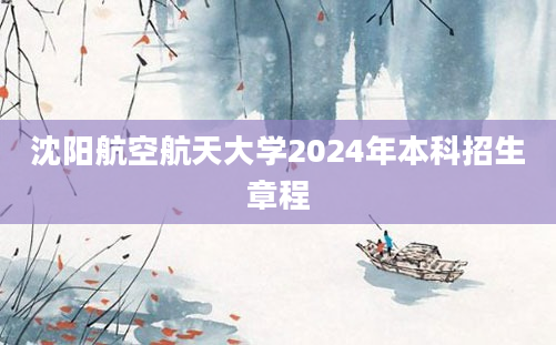 沈阳航空航天大学2024年本科招生章程