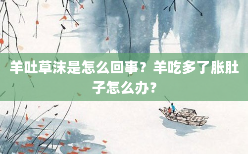 羊吐草沫是怎么回事？羊吃多了胀肚子怎么办？